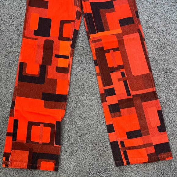 Jaded London Boyfriend Fit Red Black Smoke Print Wide Leg Button Fly Jeans 28X33 - Picture 7 of 16